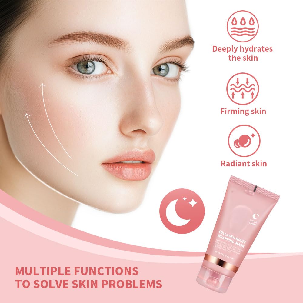 Selfika™ Collagen Night Wrapping Mask – Overnight Lifting & Deep Hydrating Peel-Off Mask (75ml)