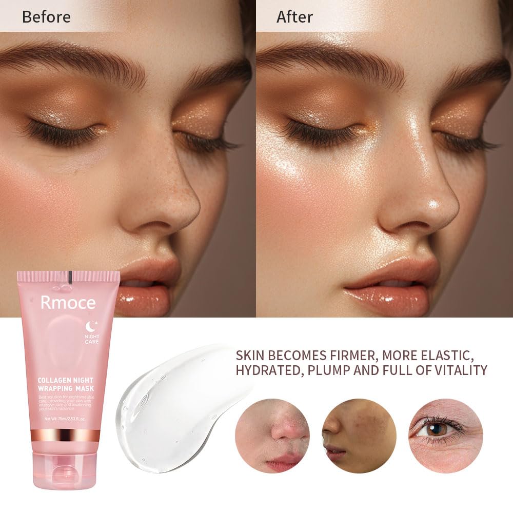 Selfika™ Collagen Night Wrapping Mask – Overnight Lifting & Deep Hydrating Peel-Off Mask (75ml)