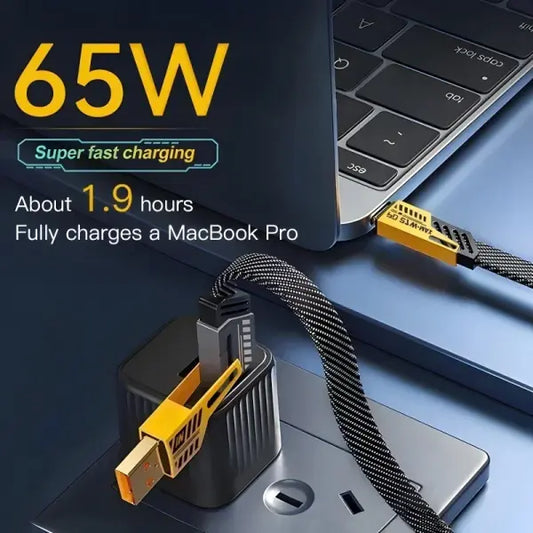 65W USB Type Mecha 4 in 1 Multi Port Cable for Fast Charging