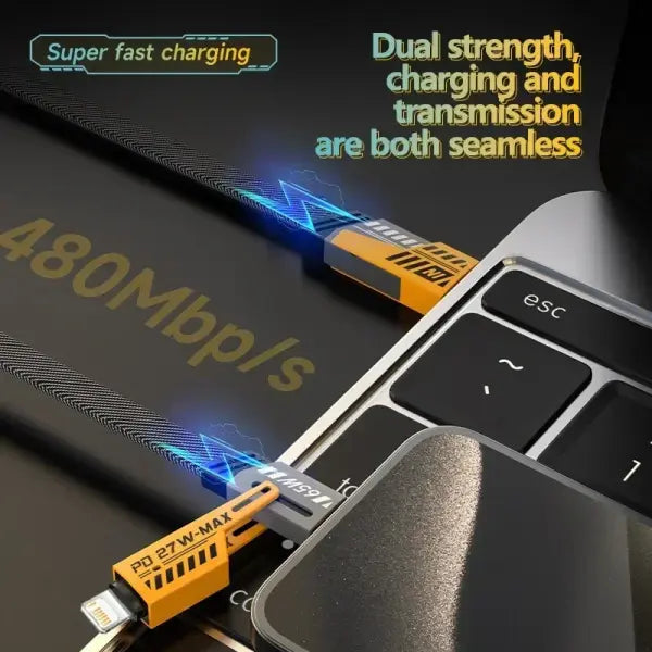 65W USB Type Mecha 4 in 1 Multi Port Cable for Fast Charging