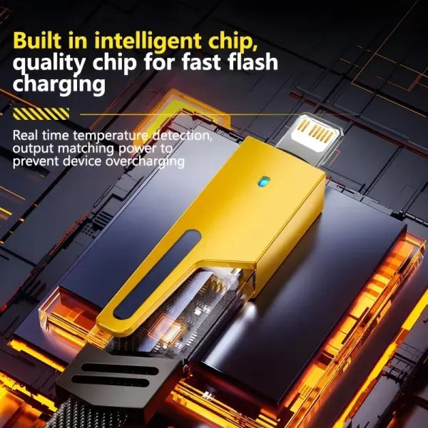 65W USB Type Mecha 4 in 1 Multi Port Cable for Fast Charging