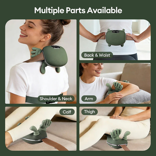 Wireless 4D Neck & Shoulder Massager – Bionic Finger Cervical & Trapezius Kneading Device