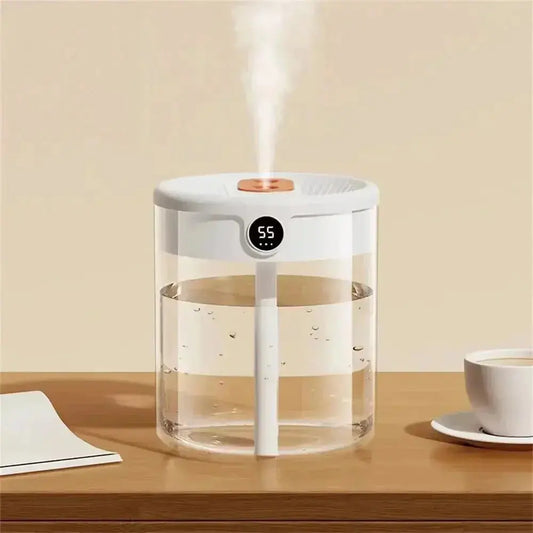 2L Dual Spray Humidifier | LED Display | Auto Shut-Off | Bedroom & Office