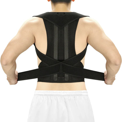 Adjustable Upper Back Posture Corrector Brace – Clavicle Support Shoulder Strap for Back Straightening and Posture Improvement