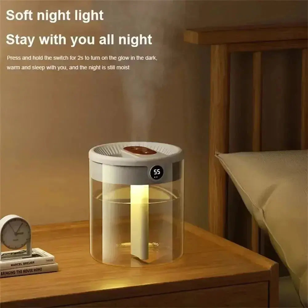 2L Dual Spray Humidifier | LED Display | Auto Shut-Off | Bedroom & Office