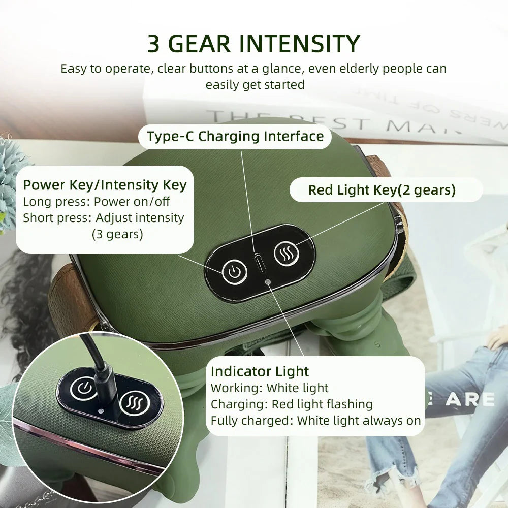 Wireless 4D Neck & Shoulder Massager – Bionic Finger Cervical & Trapezius Kneading Device
