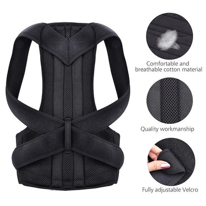 Adjustable Upper Back Posture Corrector Brace – Clavicle Support Shoulder Strap for Back Straightening and Posture Improvement