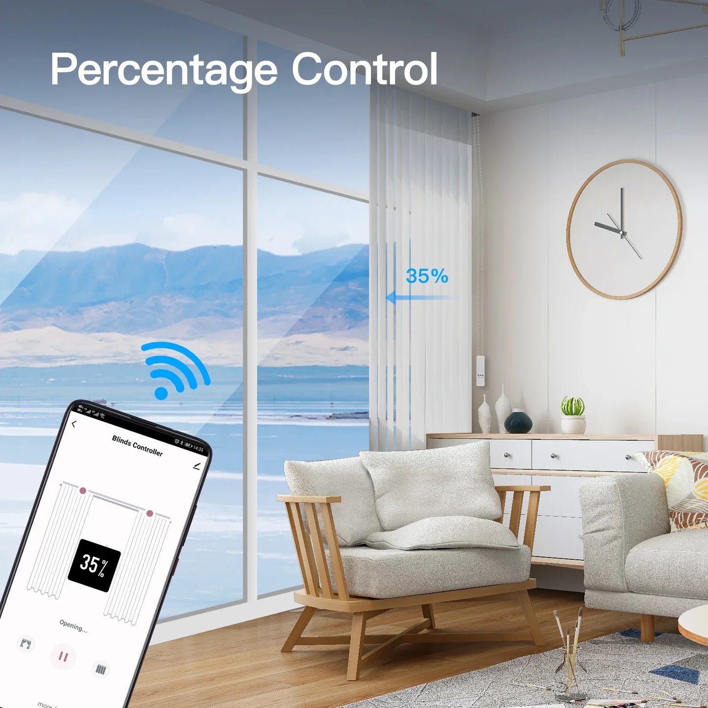 MOES Tuya WiFi Smart Motor Roller Blind Shade Kit Remote